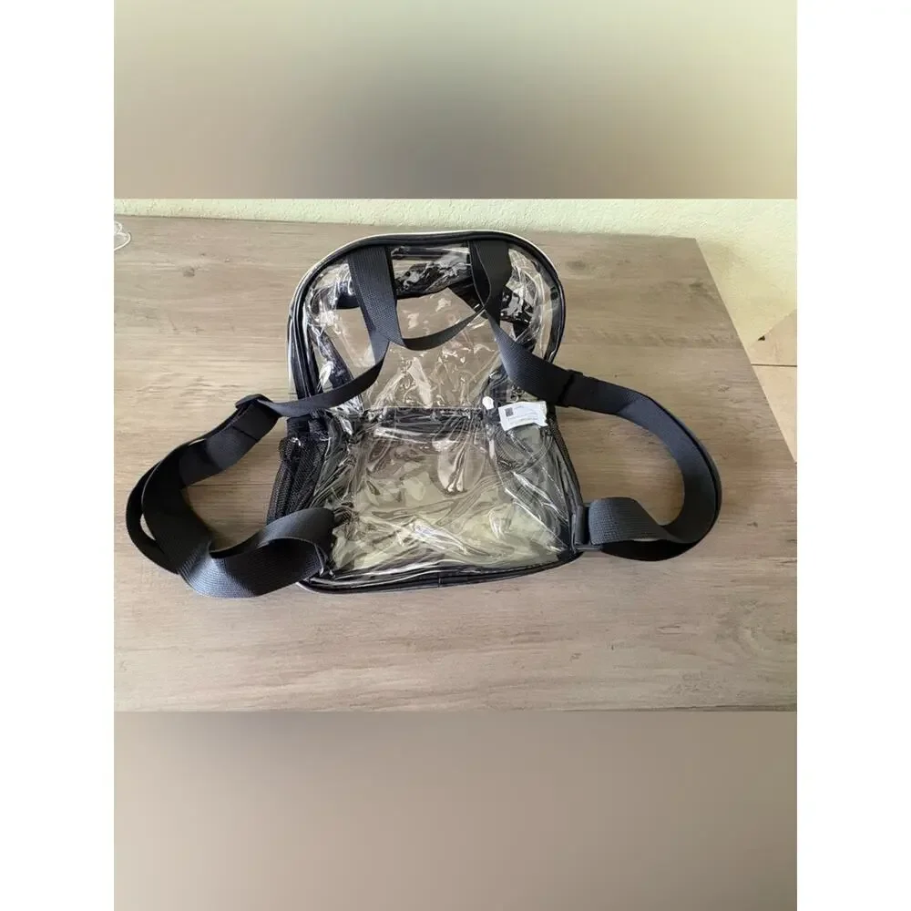 NWOT Clear Stadium Approved Backpack Transparent PVC Travel Concert School Bag